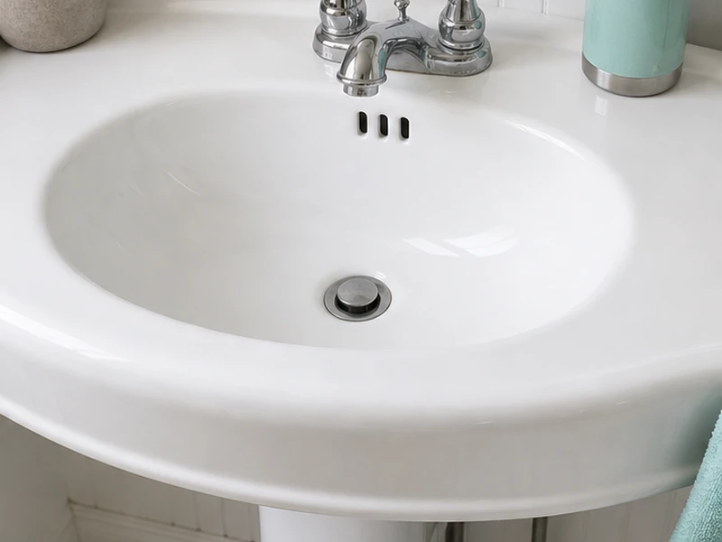Same Heritage District porcelain sink reglazed to a flawless glossy white surface, Sunnyvale